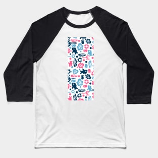 Surf Pattern Baseball T-Shirt